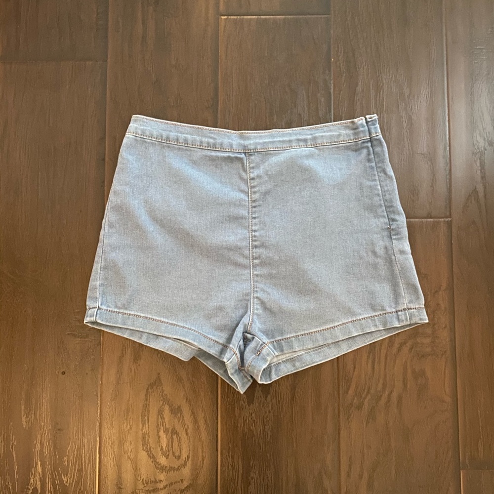 Stretch Denim High-Rise Shorts